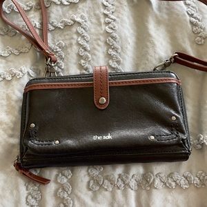 The Sak black and brown leather satchel/wallet